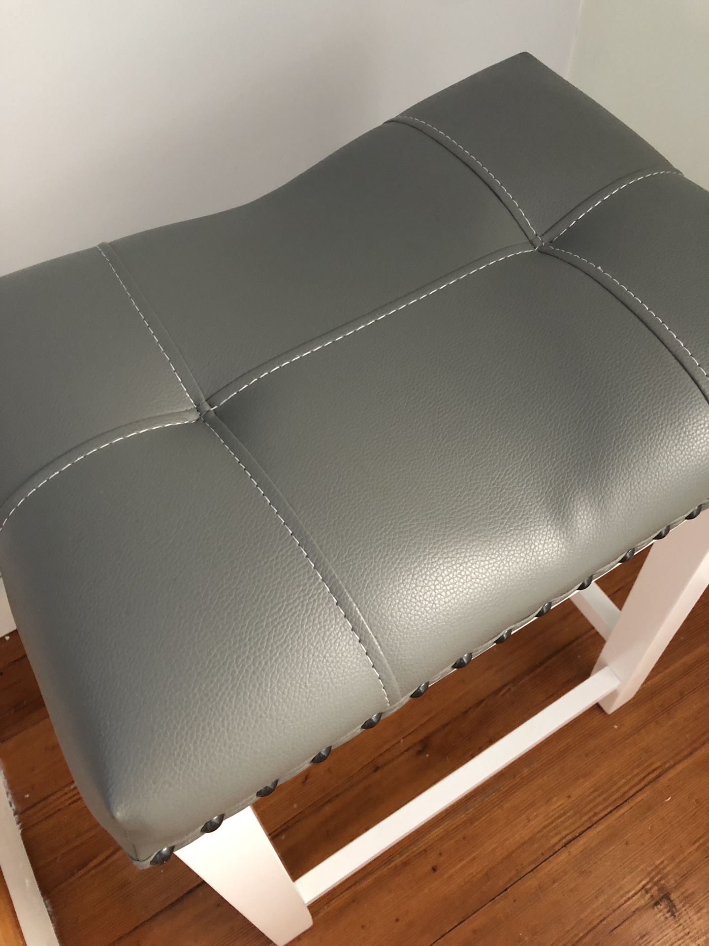 Wooden Upholstered Stool - Set Of 2