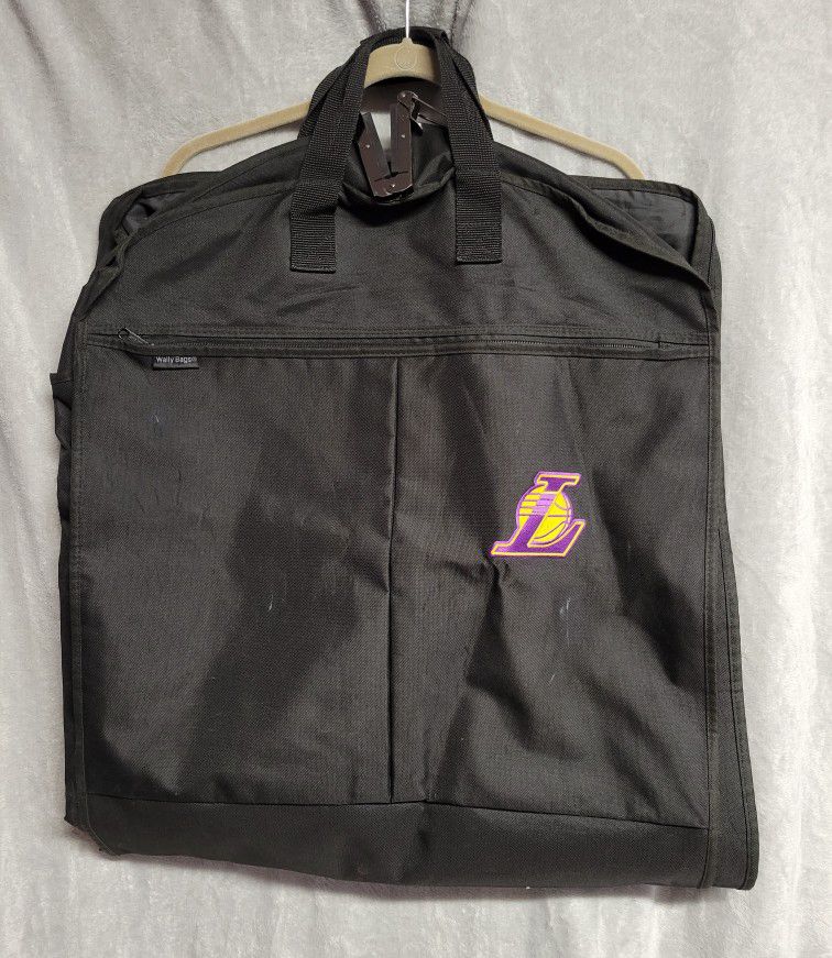 Wally Bags Travel Garment Bag with Pockets Black 52" Embroidered Lakers Logo