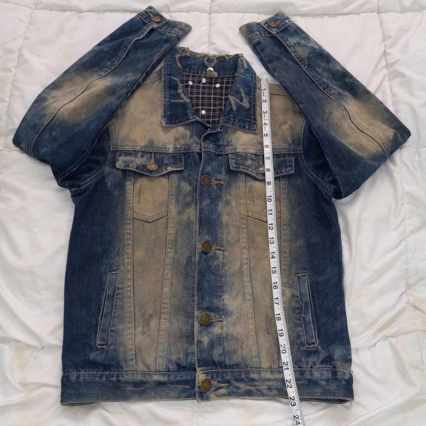 DSQUARED bleached customised  trucker denim jeans jacket 
