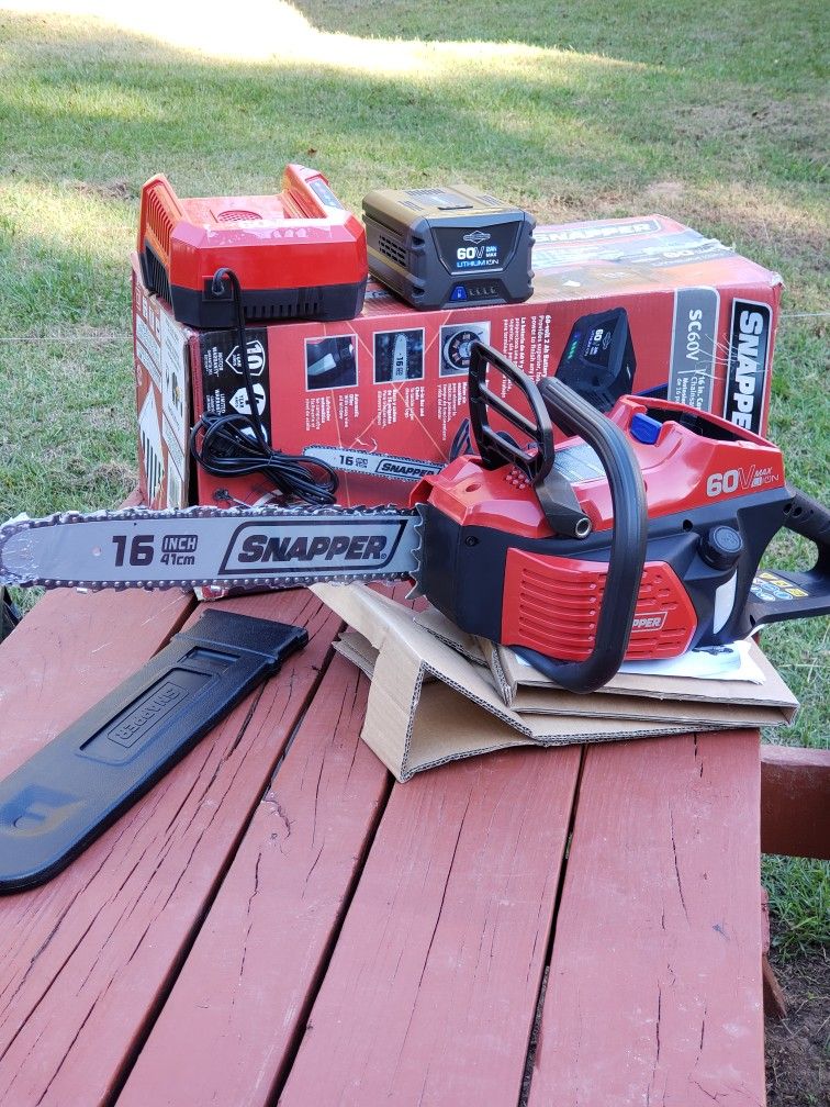 Snapper 60V Chainsaw 2ah Battery and Charger SC60V