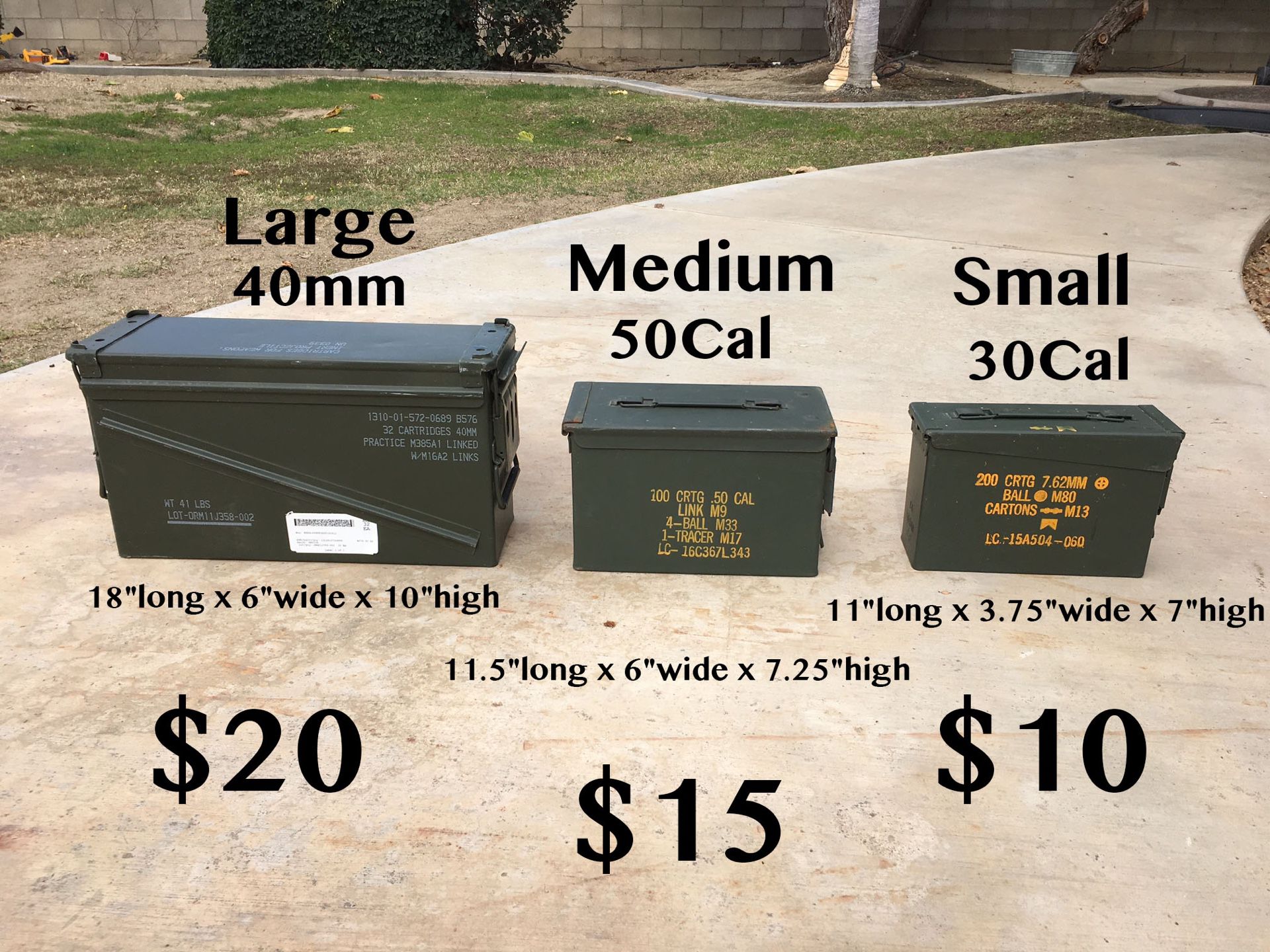 MILITARY 40mm METAL AMMO CAN STORAGE BOX 1310-01-572-0689