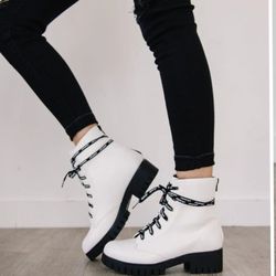 In love of white combat Boots Thumbnail