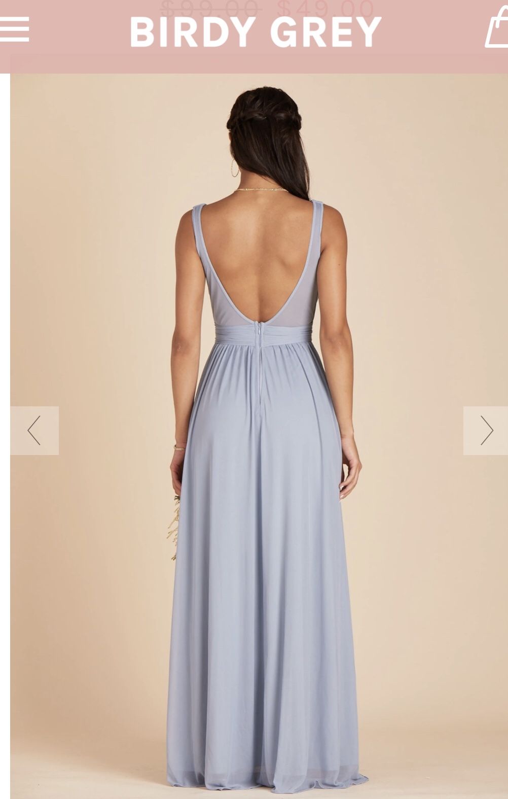 New Birdy Grey Bridesmaid Dress - Dusty Blue - Size Small