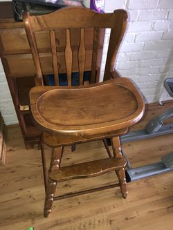 Vintage Solid Wood Baby Chair  Thumbnail