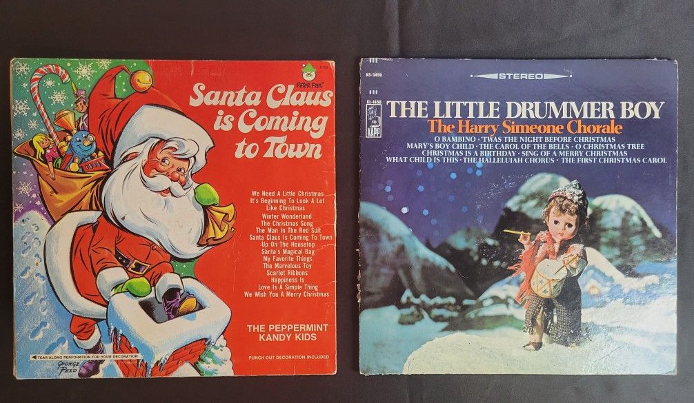 Christmas Set Santa Clause Is Coming To Town and The Little Drummer Boy Vinyl