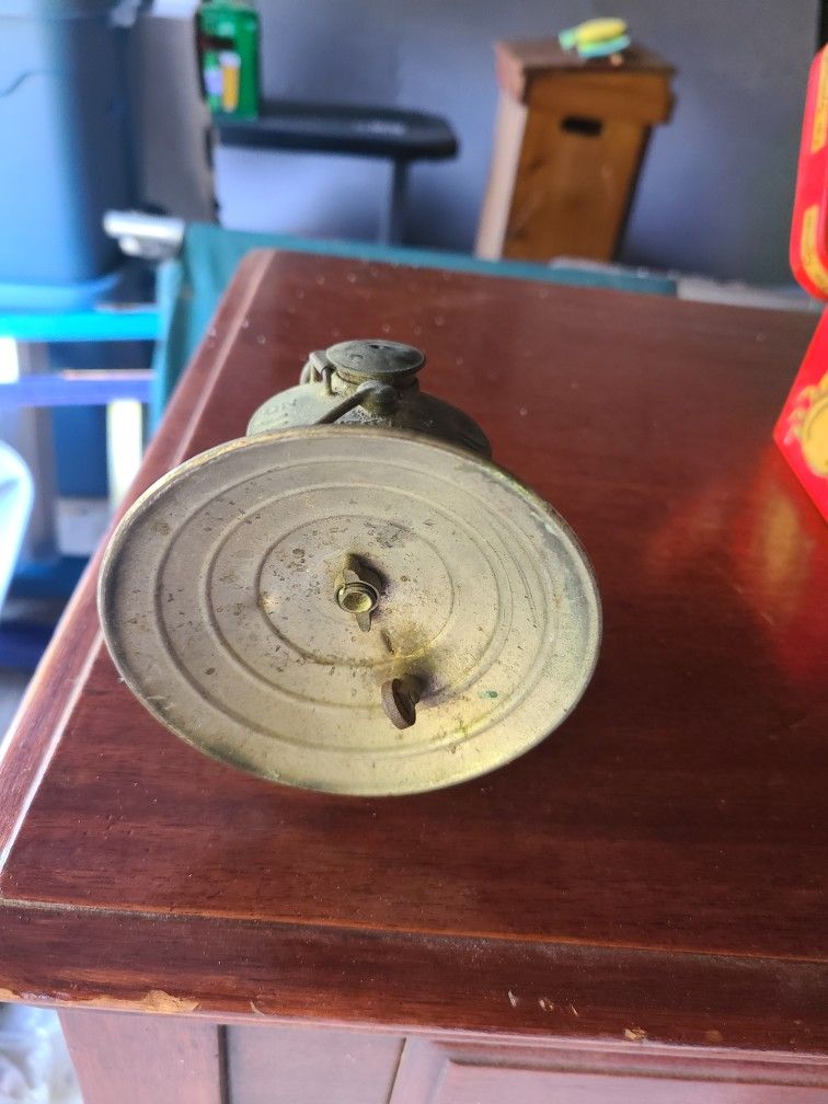 vintage brass coal miners head lamp