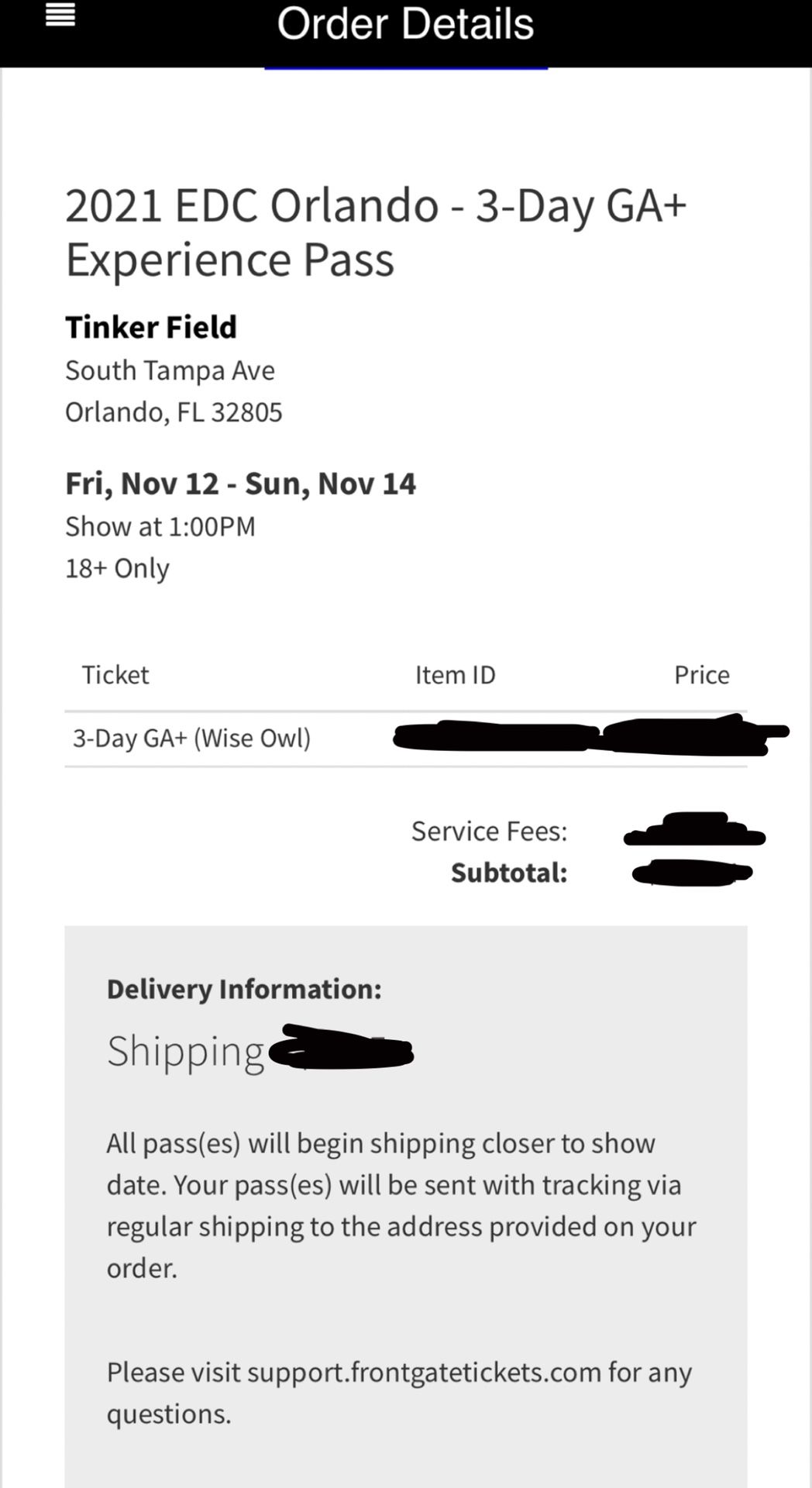 EDC Orlando Ticket