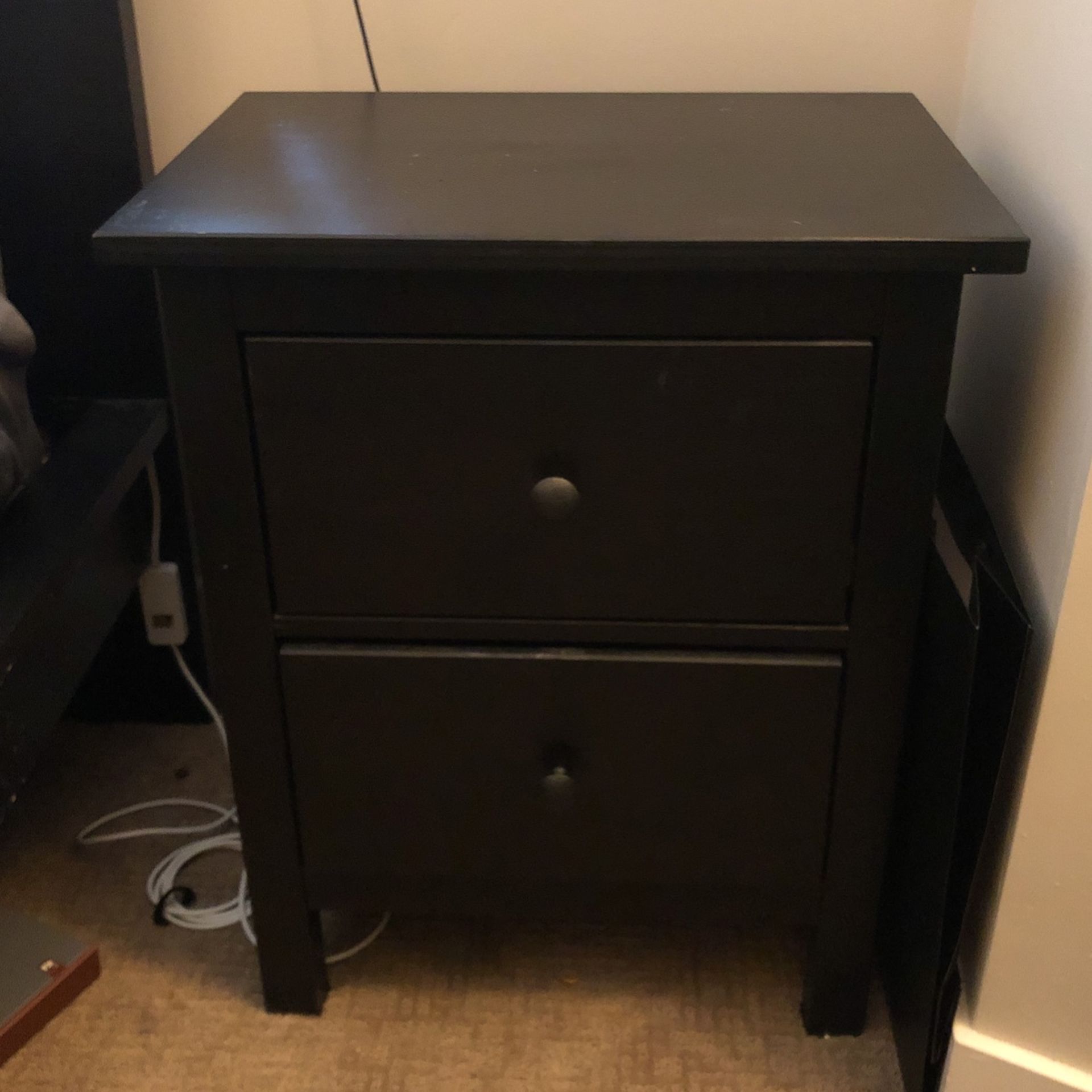 IKEA Hemnes Black Nightstand