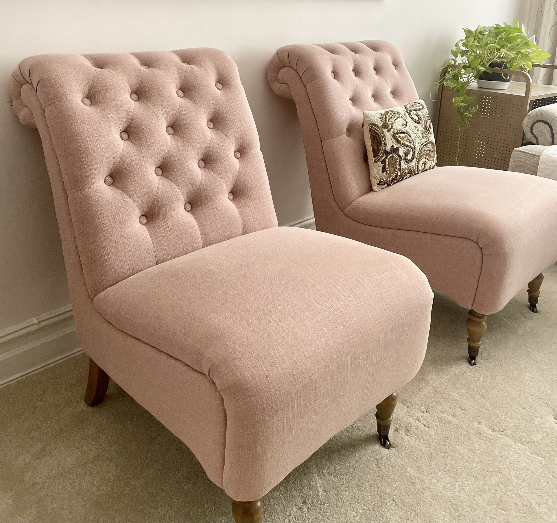 Cyclamen Roll Back Tufted Parson Chair(s)