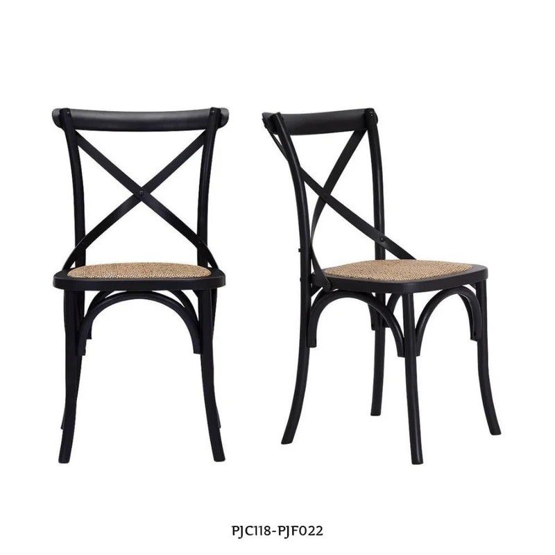 Home Decorators Collection Mavery Black Wood Dining Chair With Cross Back And Woven Seat Set Of 2 19 In W X 34 6 H For Dallas Tx Offerup - Home Decorators Collection Chairs