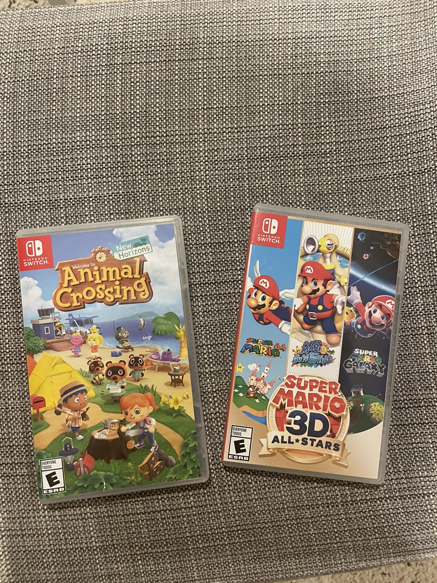 nintendo switch games animal crossing and super mario 3d