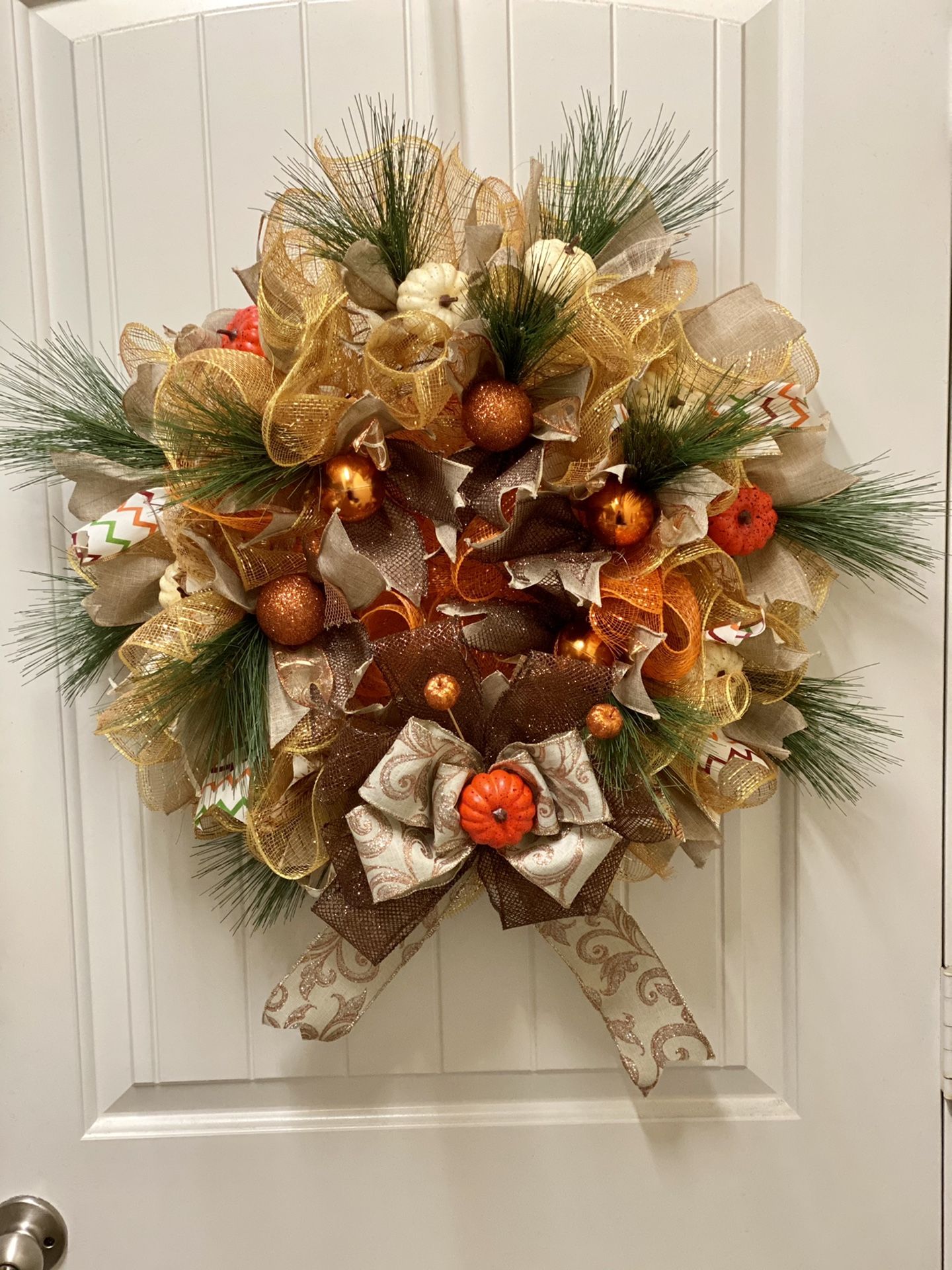 Deco Mesh, Floral & Ribbon Fall Wreath