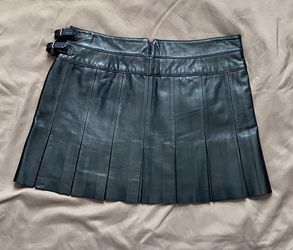 Joie Leather Box Pleat Skirt Thumbnail