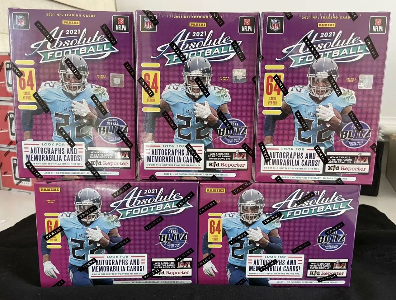 2021 Panini Absolute NFL Football Blaster Box Sealed - Lot of 5 Boxes - Kaboom ?