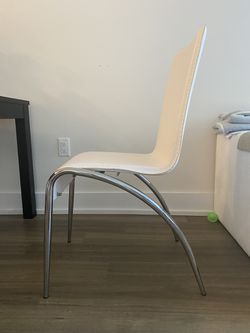 White Faux Leather  Dining Chairs Set Of (4-6) (Price Can Be Discussed) Thumbnail