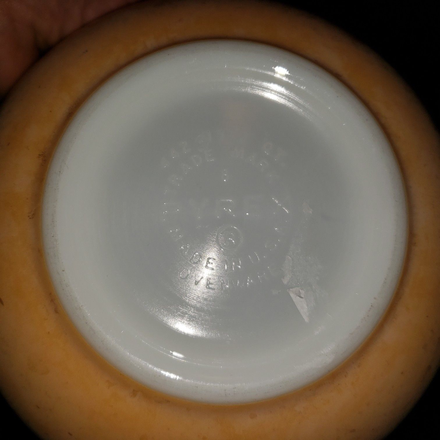 Pyrex small orange bowl..
