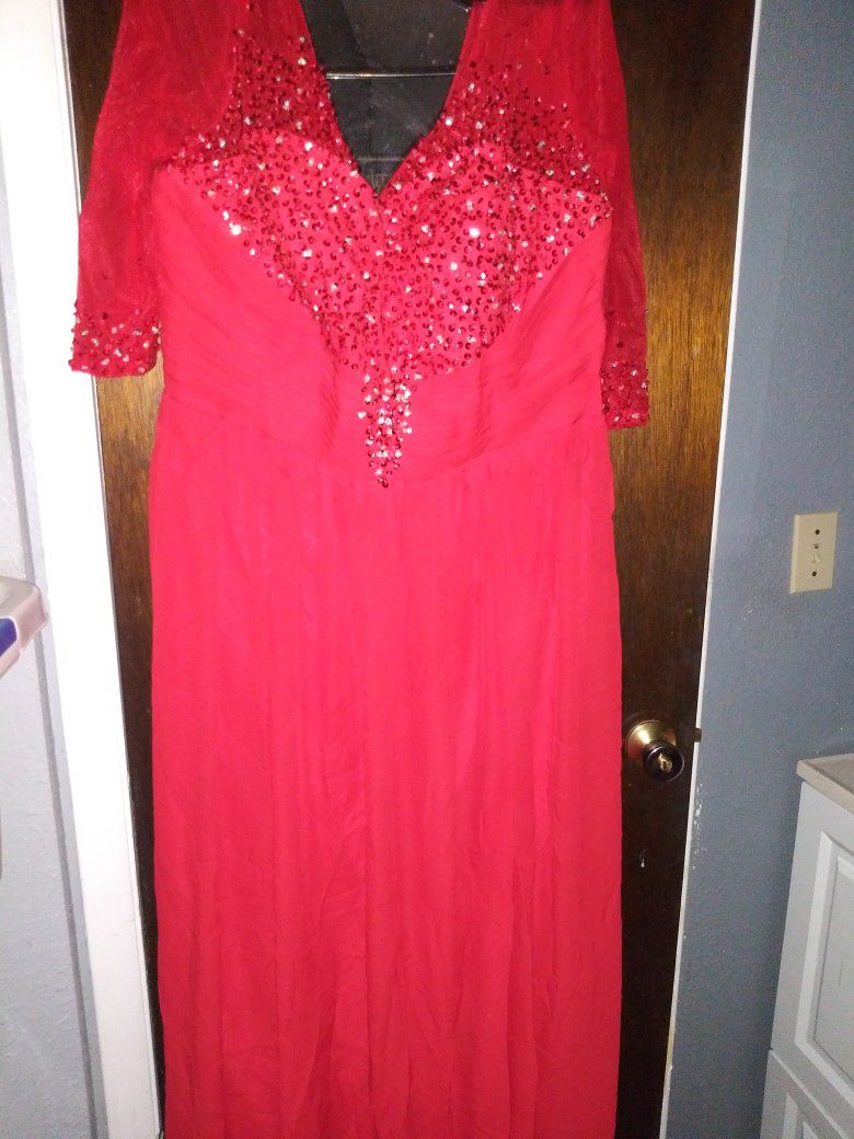 Mother Of The Bride Red Gown Or Dress Size 22 Brand New