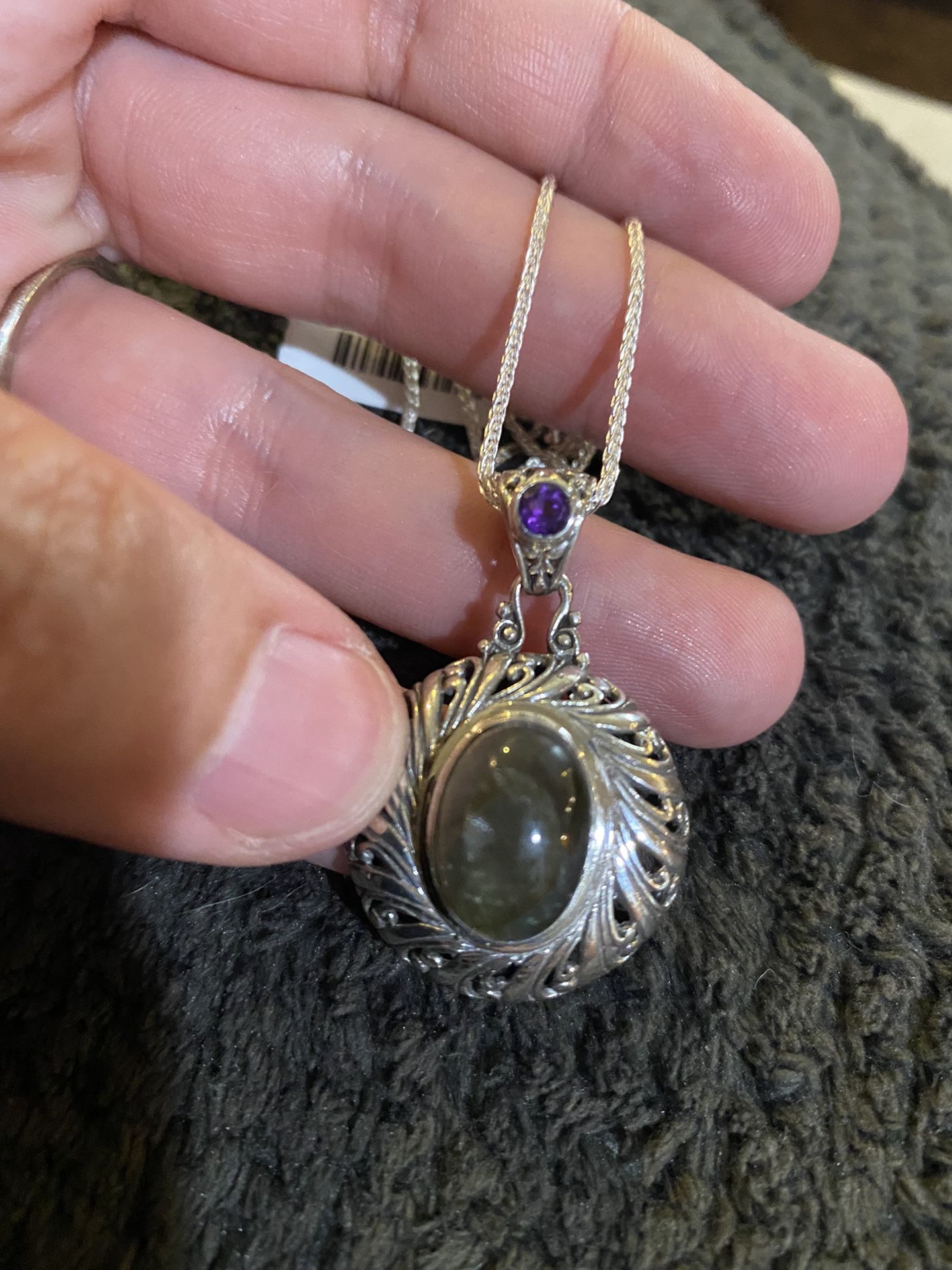 Genuine Labradorite silver necklace