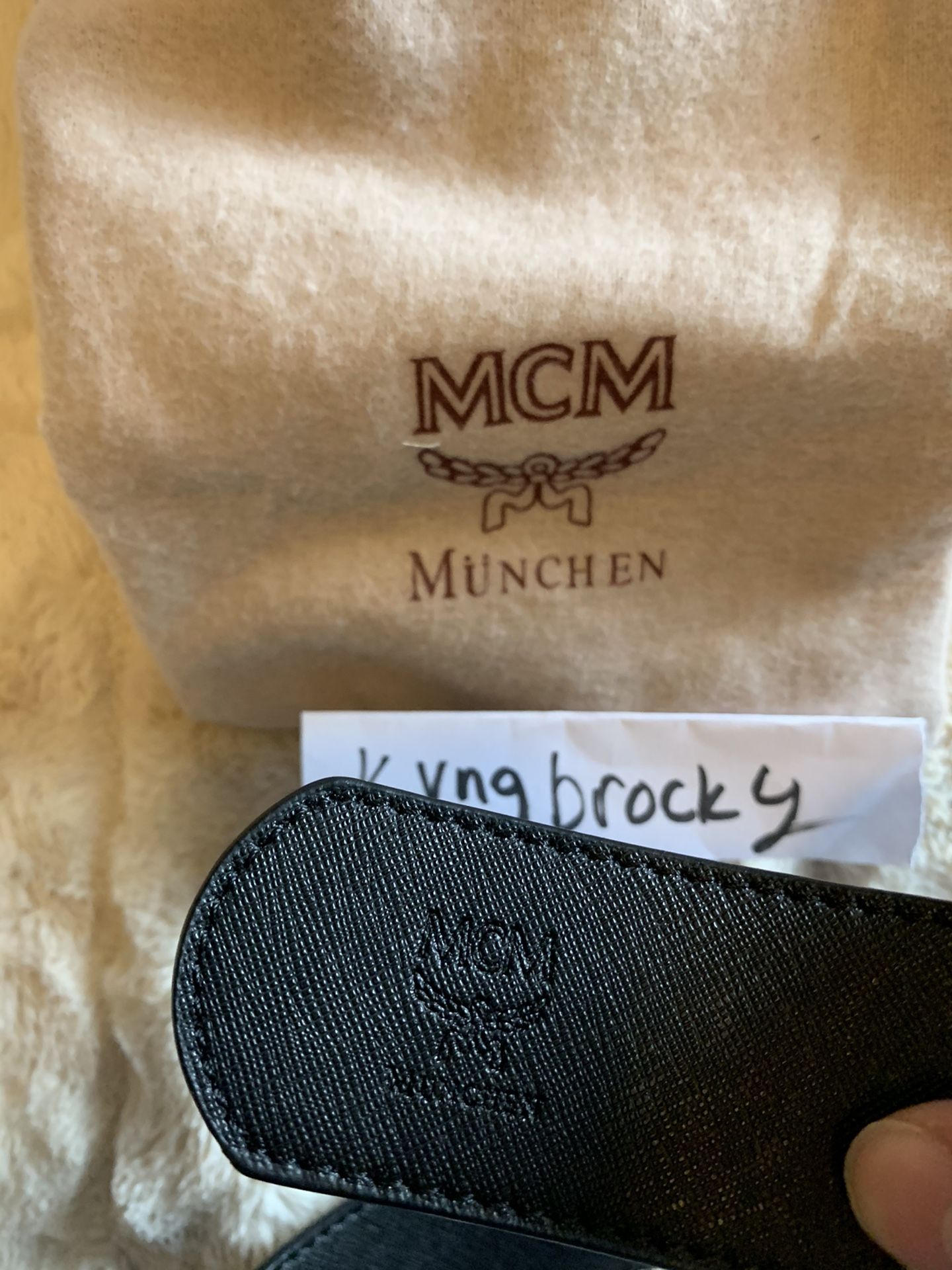 Black Leather Reversible MCM Belt Size 30