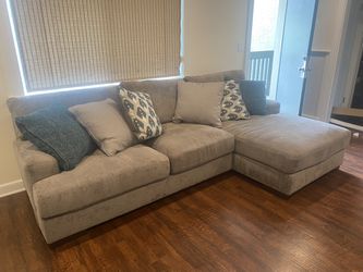 Grey Sofa with Chaise Thumbnail