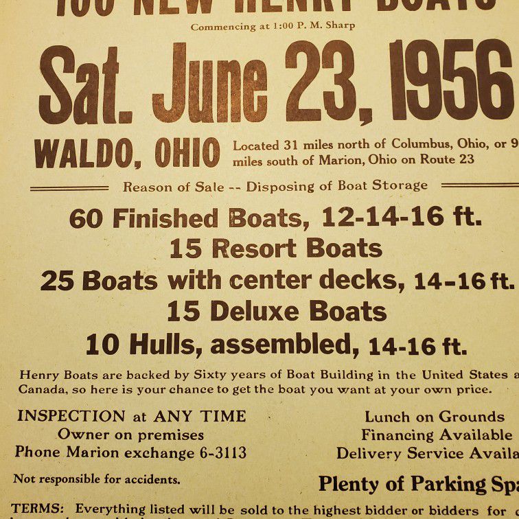 1956 Henry Boat Poster 
