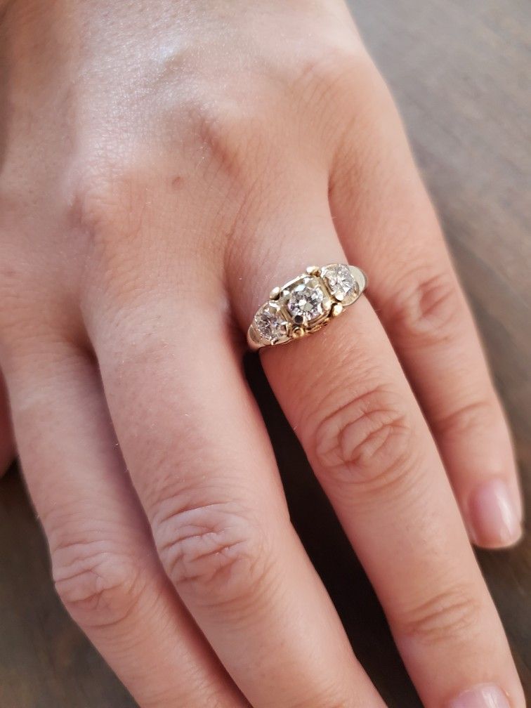 Vintage Two-toned Diamond Wedding Ring