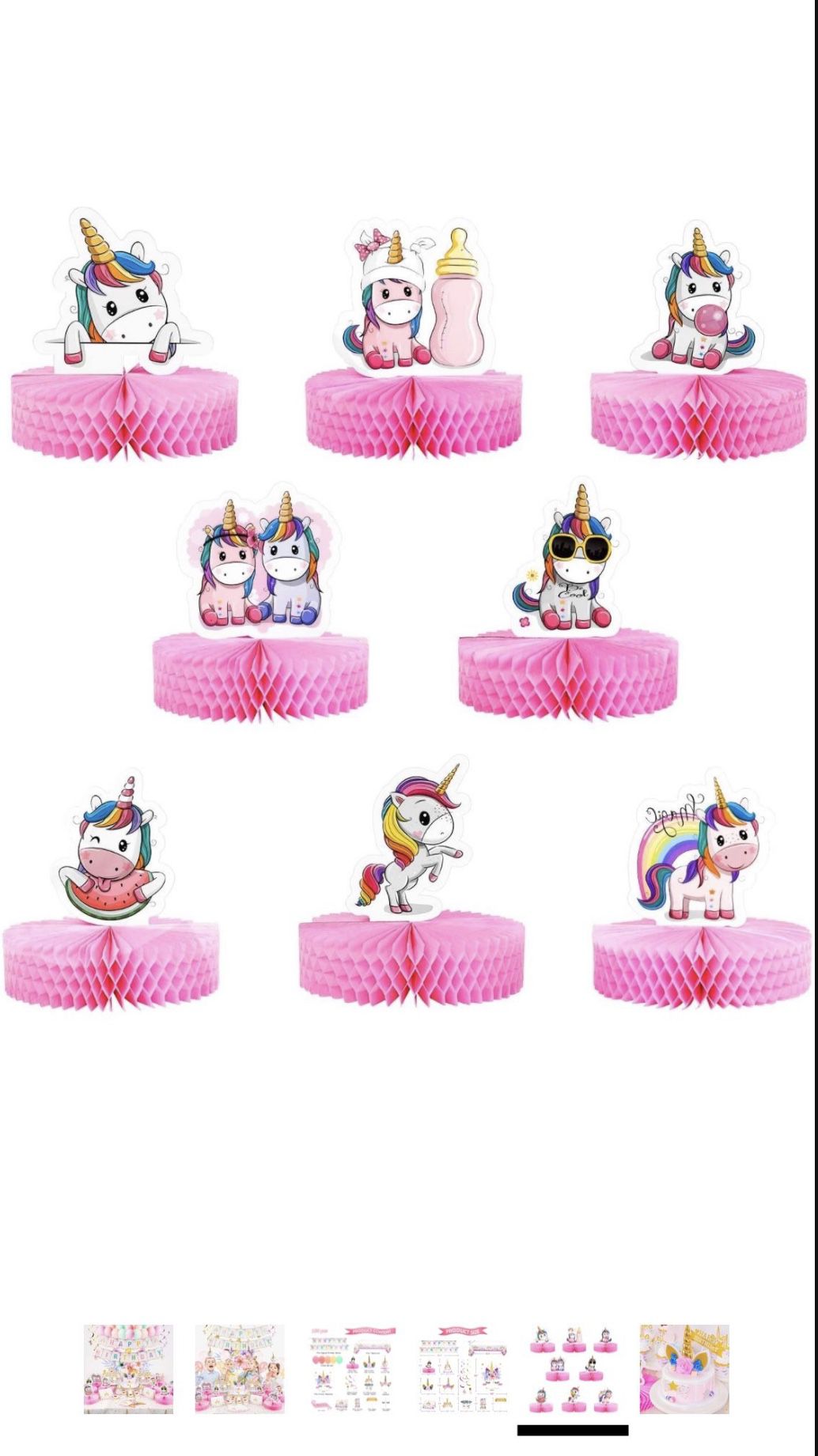 180 Pcs Unicorn Birthday Decorations 