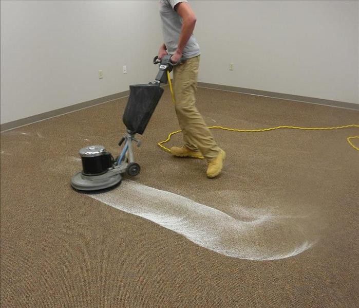 Commercial carpet floor scrubber