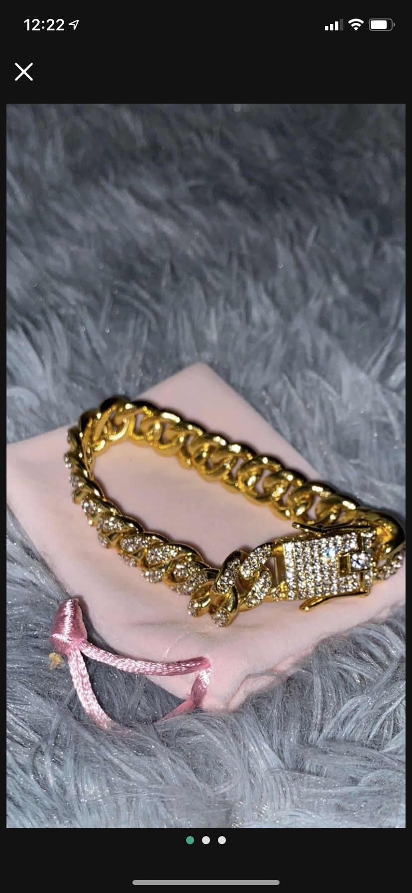 gold stainless steel cuban link anklet