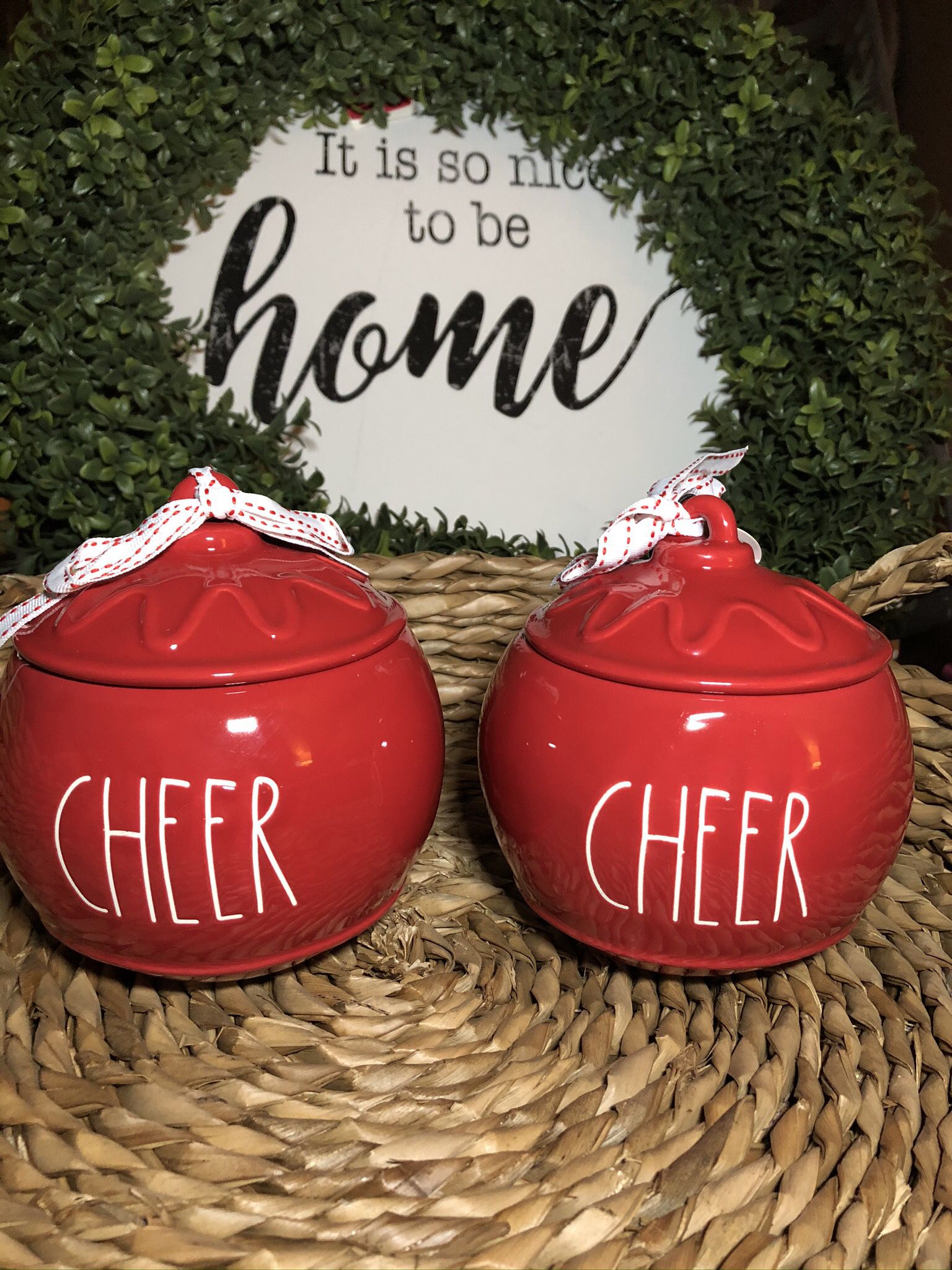  Rae Dunn CHEER Ornament Canister Cookie Jar 🎄🎁