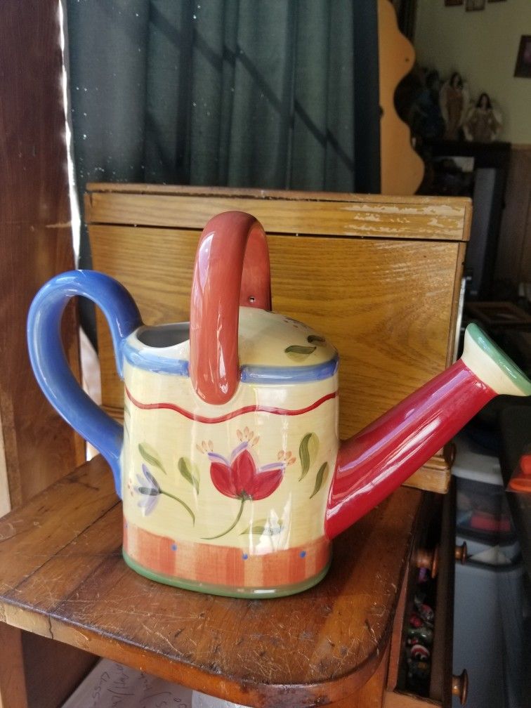 Pfaltzgraff Napoli Hand Painted Watering Can 12x9
