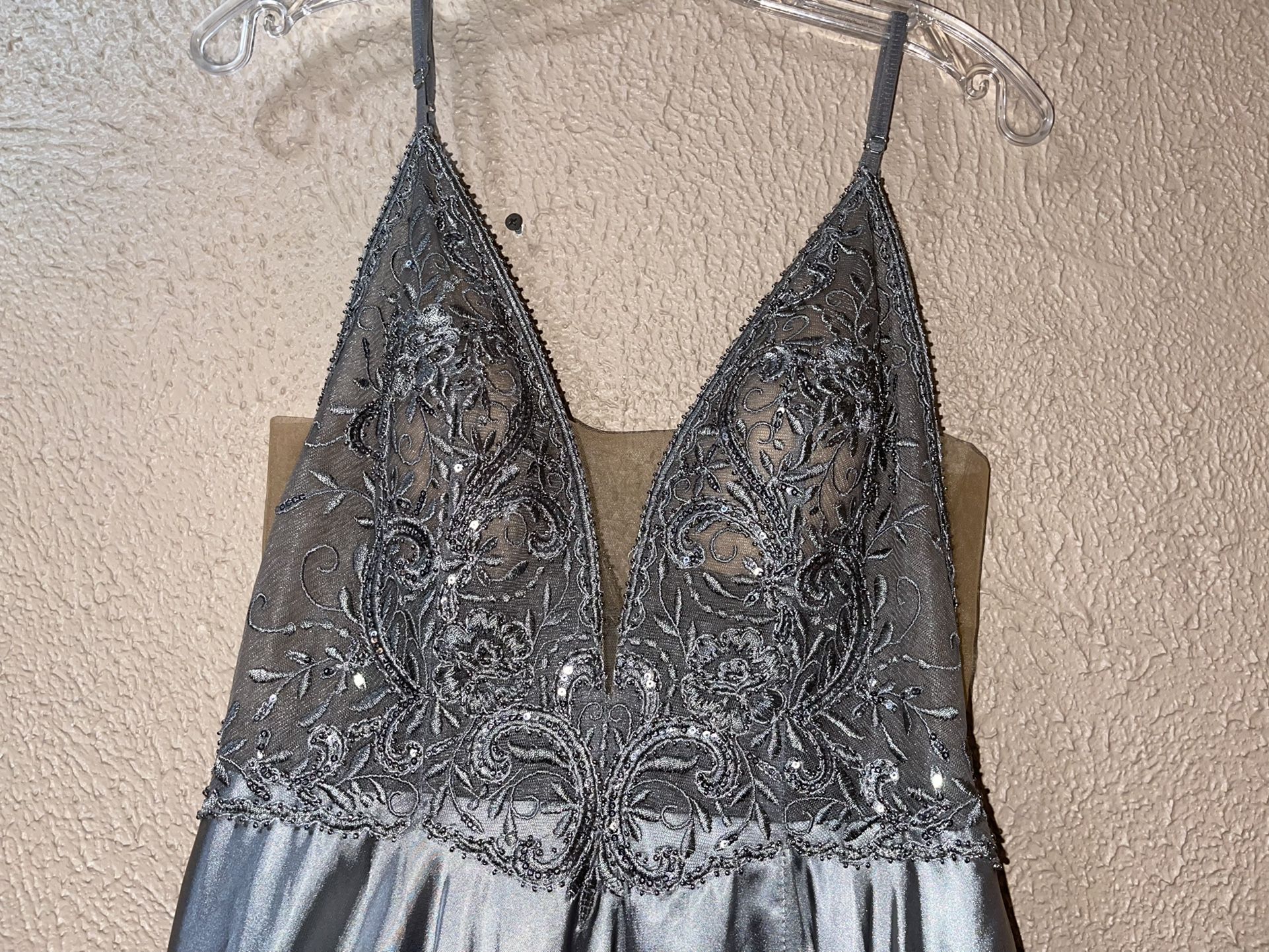 A-line Silver/ Pewter Dress