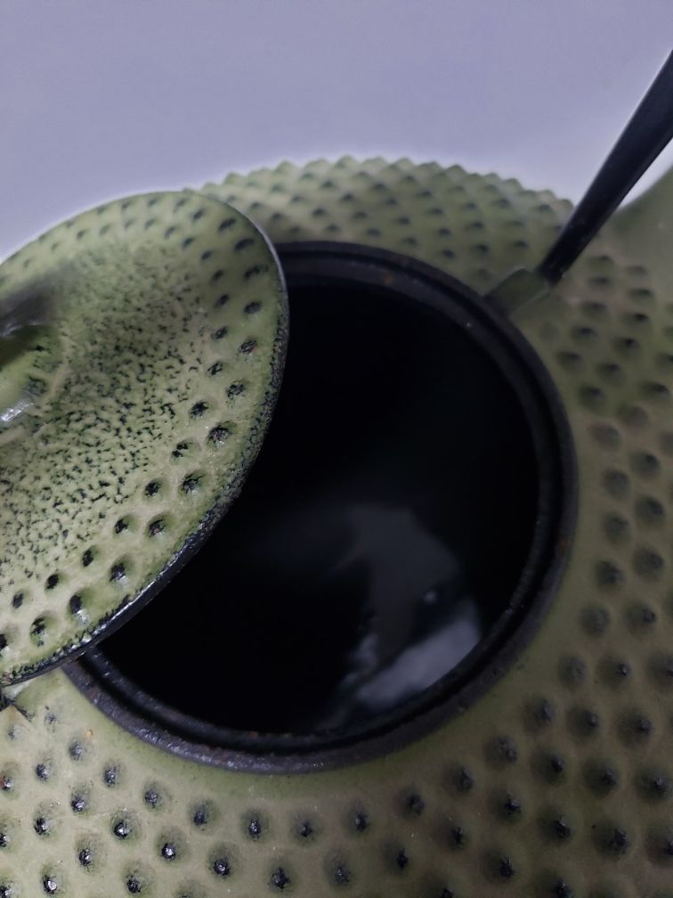 11pc iron green hobnail tea set