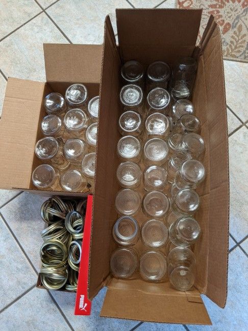 Assorted Mason Jars With Bands