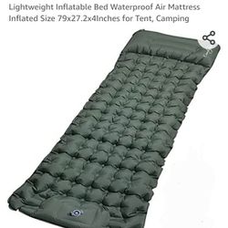 CAMBYSO Sleeping Pad Camping Mattress Built-in Air Pillow Quick Inflated and Deflated Sleeping Mat Thumbnail