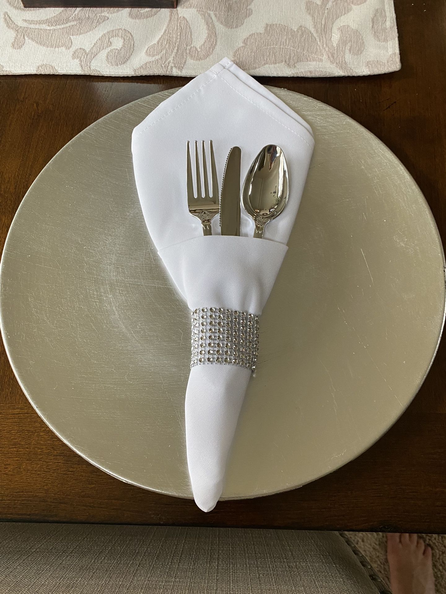 99 Silver chargers Plates