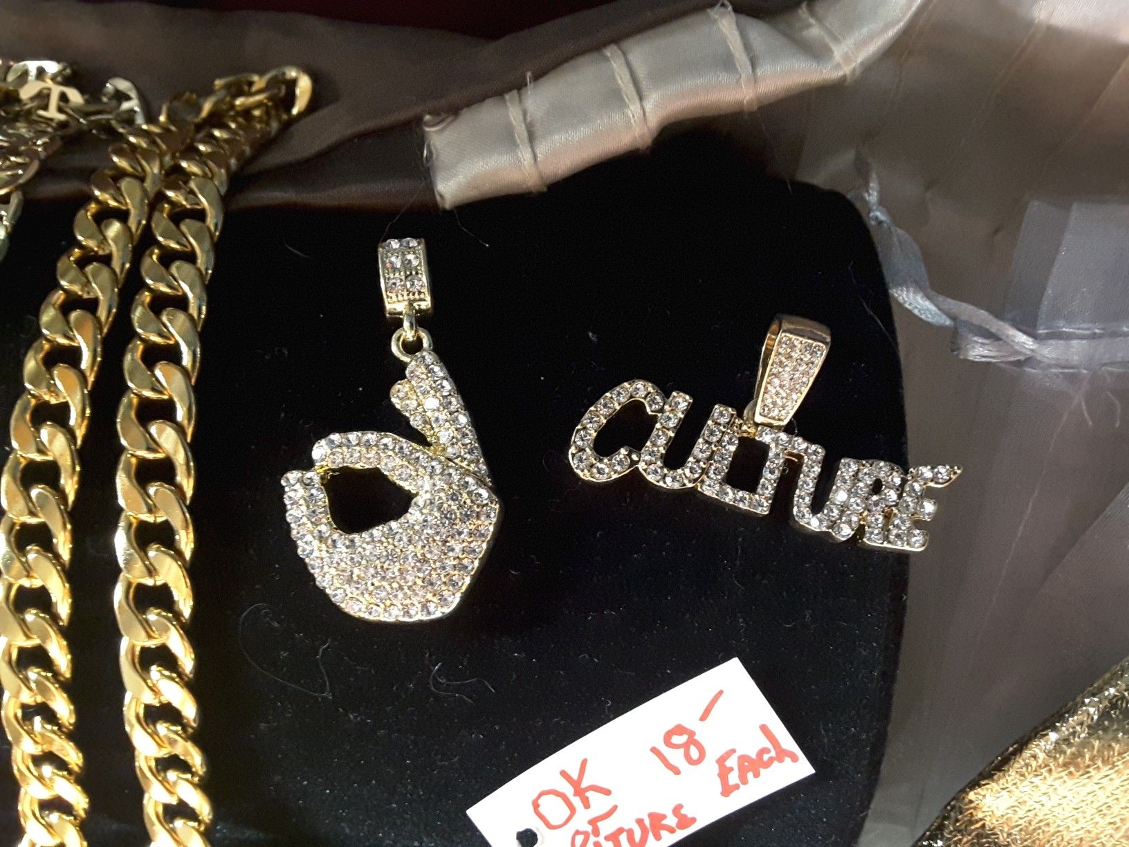 Iced Pendents & Gold Chains 18$ to 30$