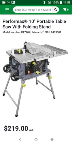 Portable Table Saw With Folding Legs, Performax Table Saw Menards