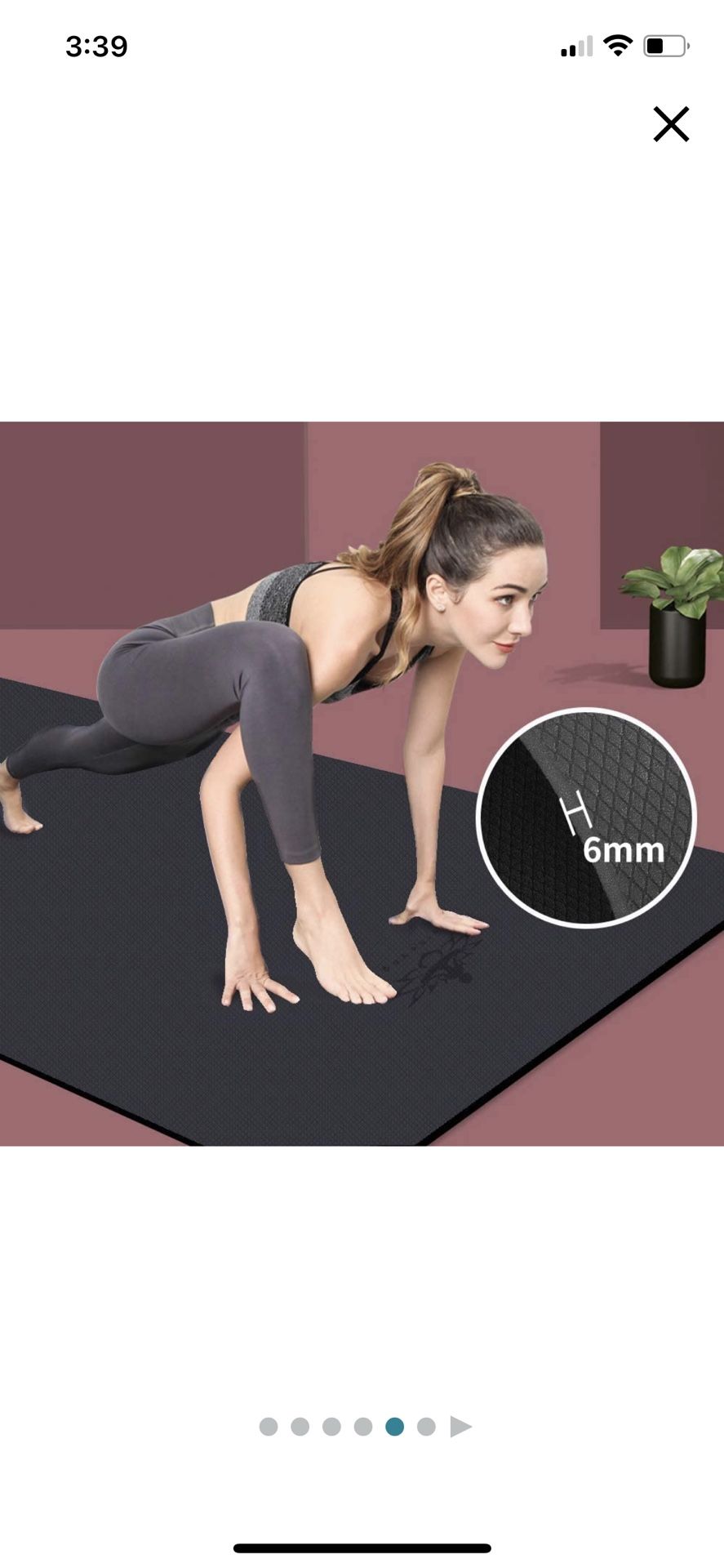 yoga Large TPE Yoga Mat - 72"x 32" x 1/4 inch -Eco Friendly SGS Certified -Non Slip Bolster with Carrying Bag for Home Gym, Pilates & Floor Outdoor Ex