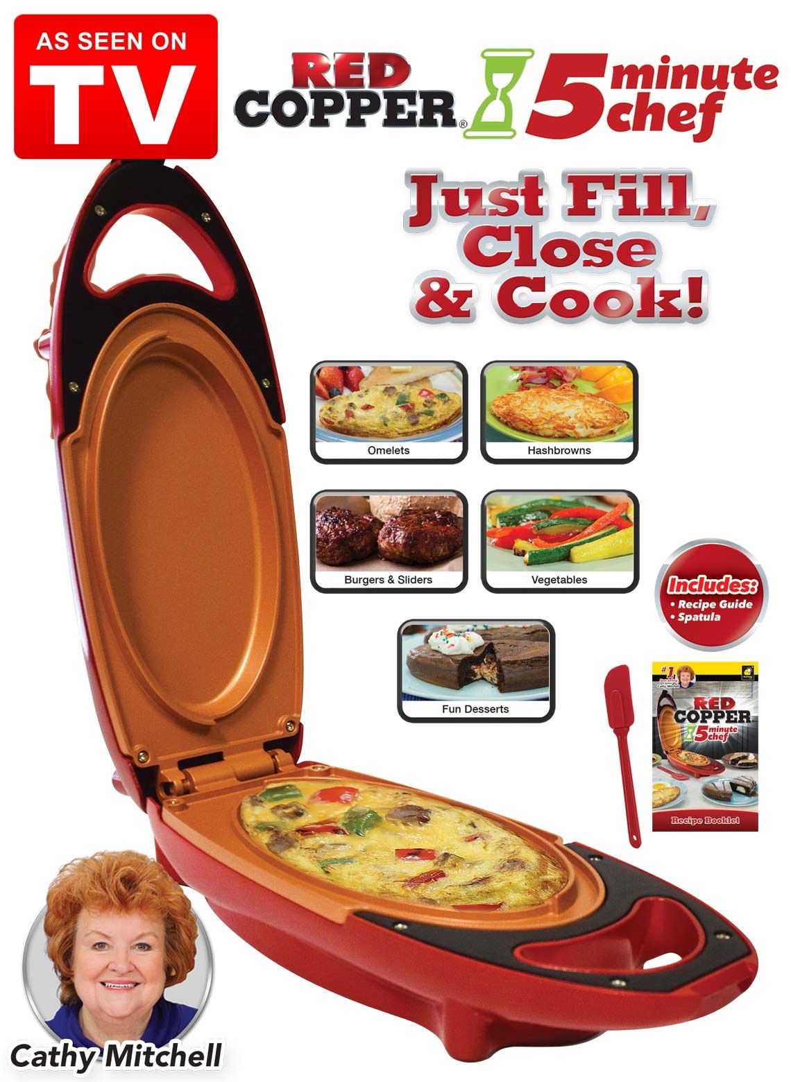 Red copper 5 minute chef electric meal maker