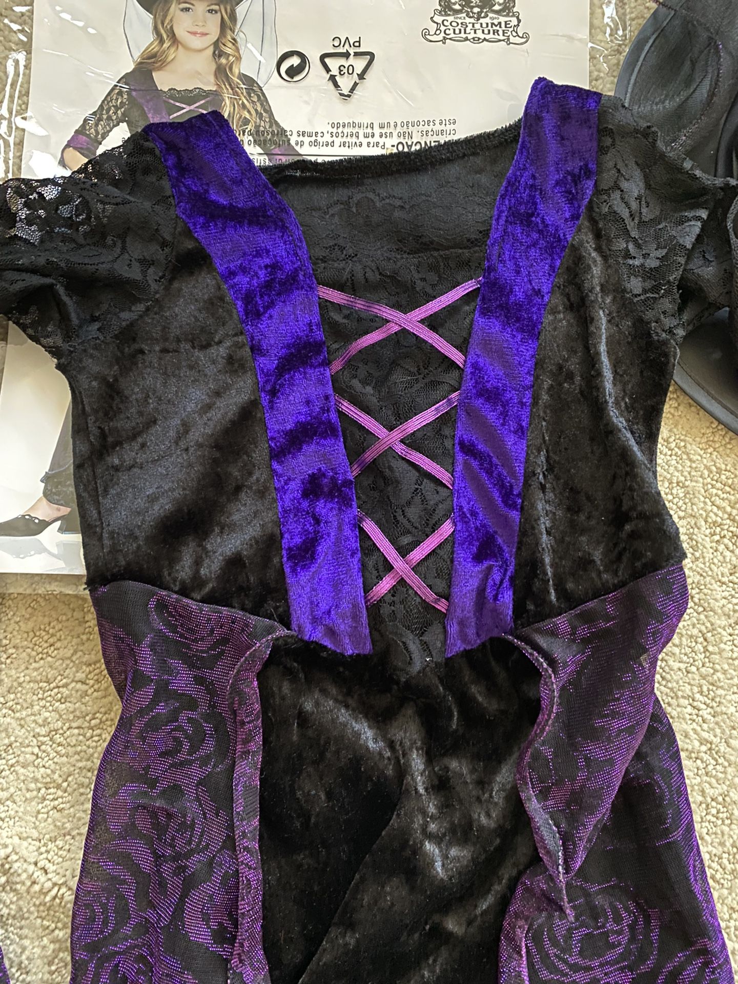Girl Costume (Purple Witch) -4-6years Old