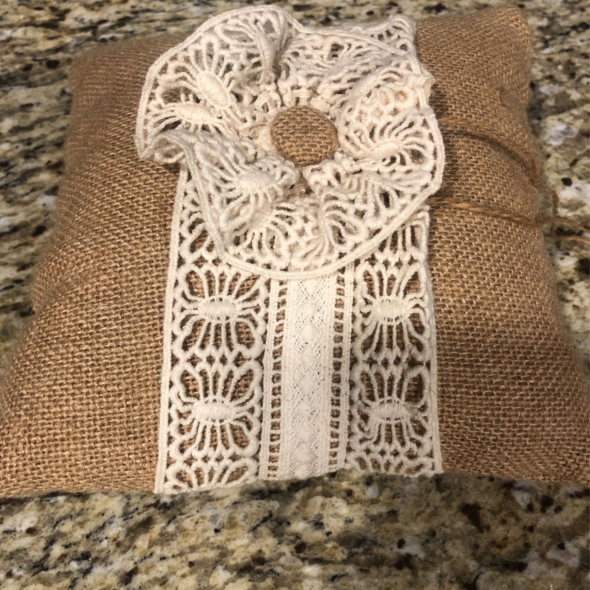 Burlap Rustic Wedding Ring Holder