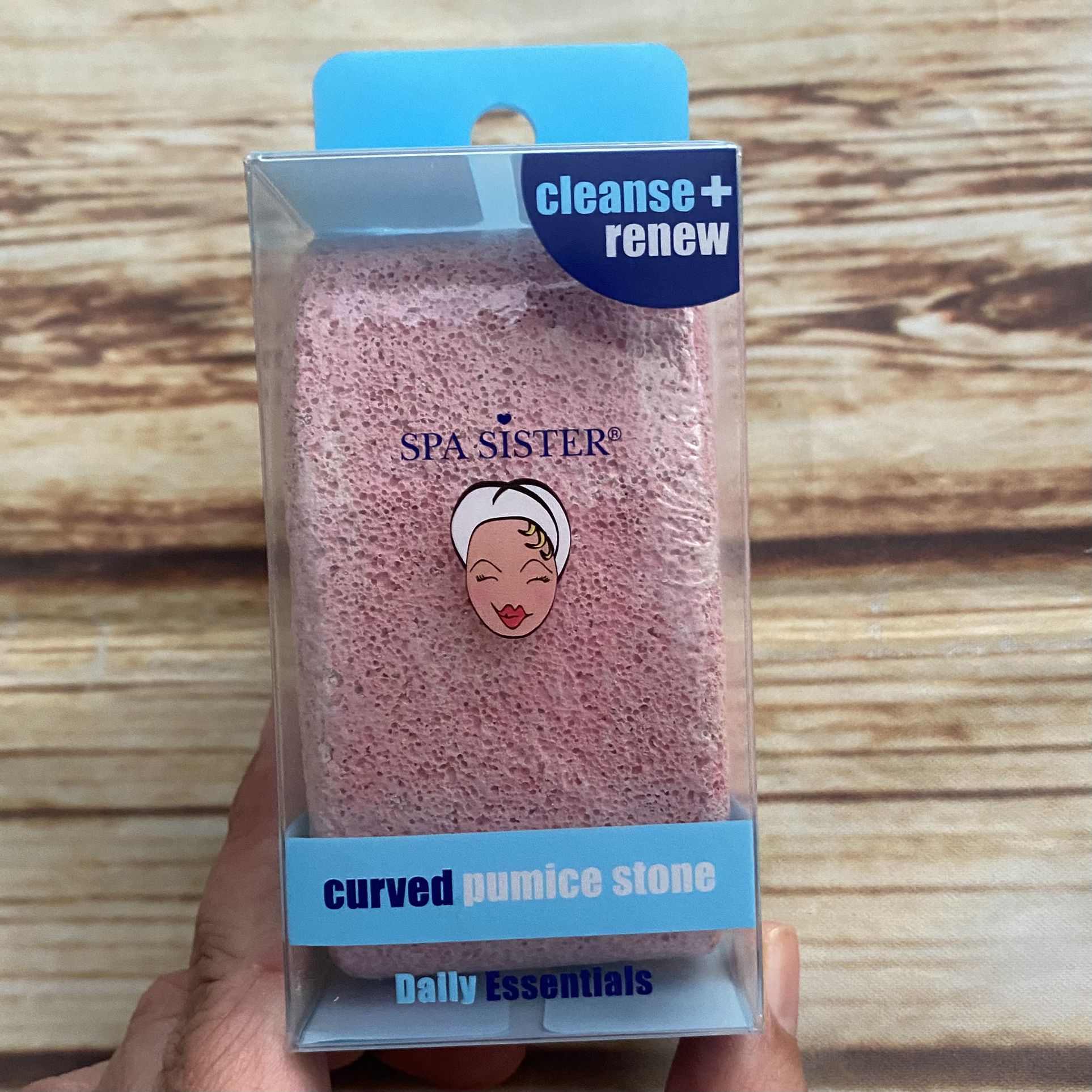 Spa Sister Curved Pumice Stone on a Rope, Pink