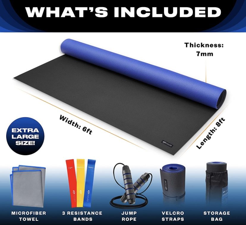 Large Exercise Mat Extra Large Yoga Mat Exercise Mats for Home Gym Equipment Large Workout Mat Extra Wide
