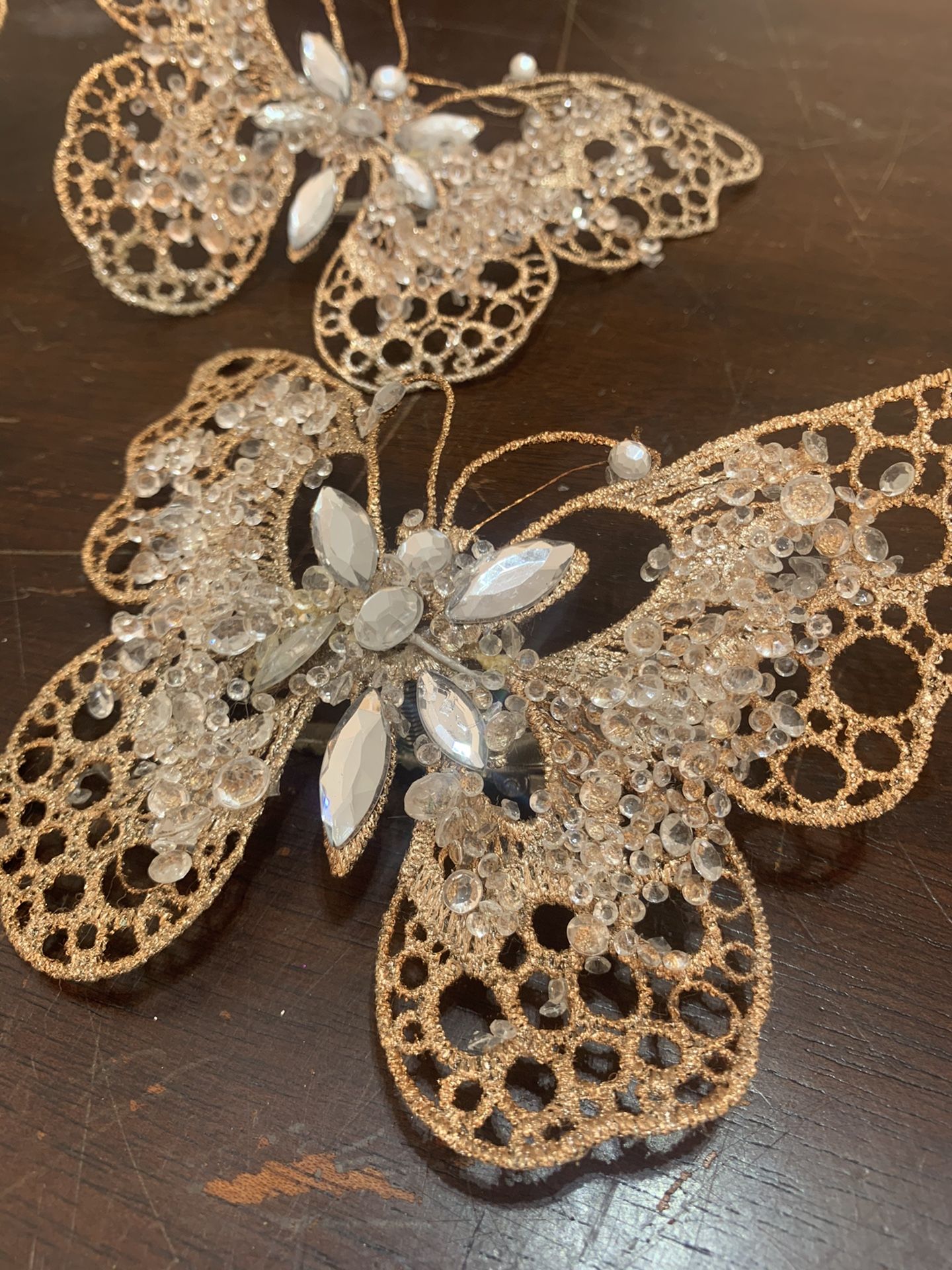 Glitter clip butterflies x 4 decor art craft