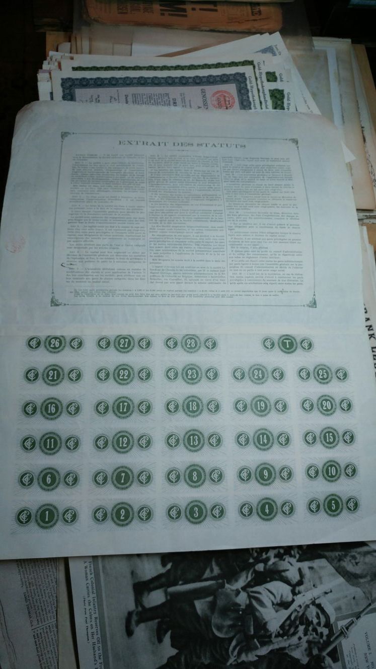1927 Colombia Railroad bond share certificate