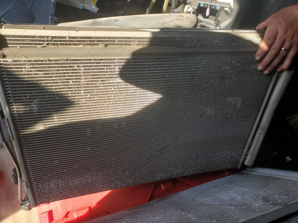 Radiator and ac condenser and fan
