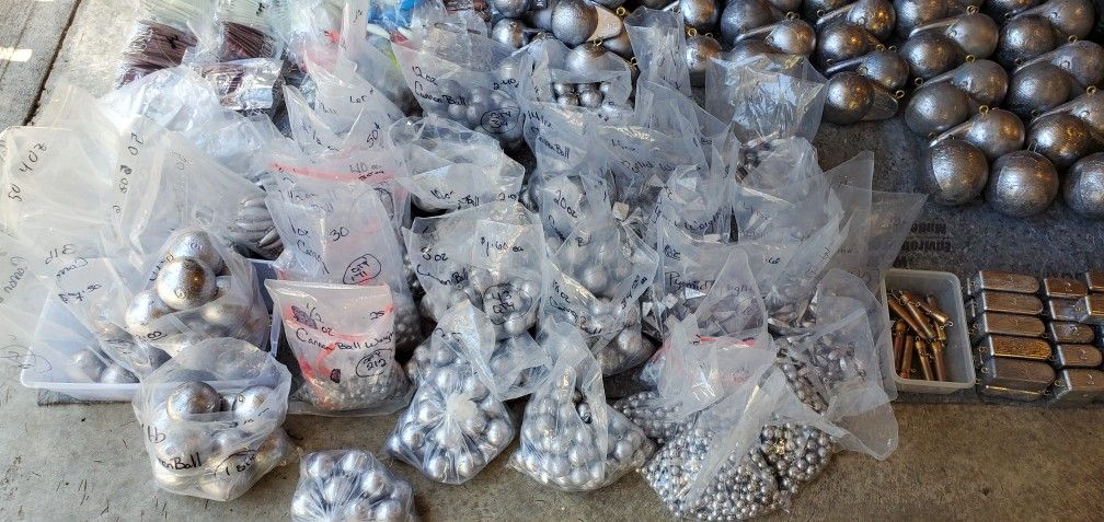 Downrigger balls, Drift boat Anchor's, Cannonball fishing weights, Flutter/Pipe jigs, Crabpot weight