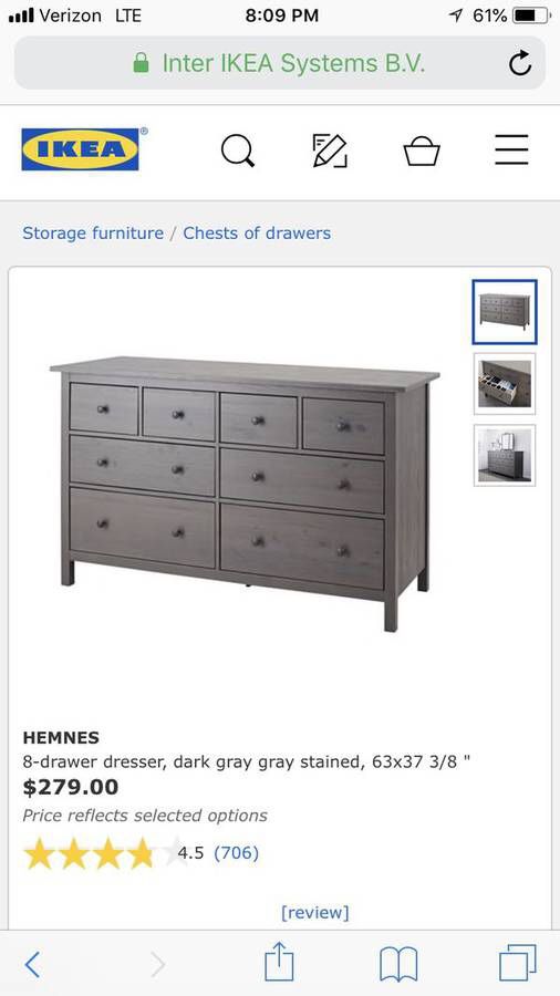 Ikea Hemnes 8 Drawer Dresser Dark Gray, Hemnes 8 Drawer Dresser Medium Brown 63×37 3