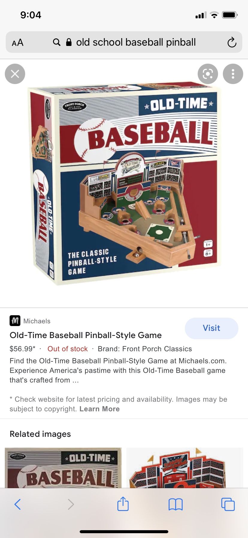 Old School MLB Baseball Pinball Machine Toy Game
